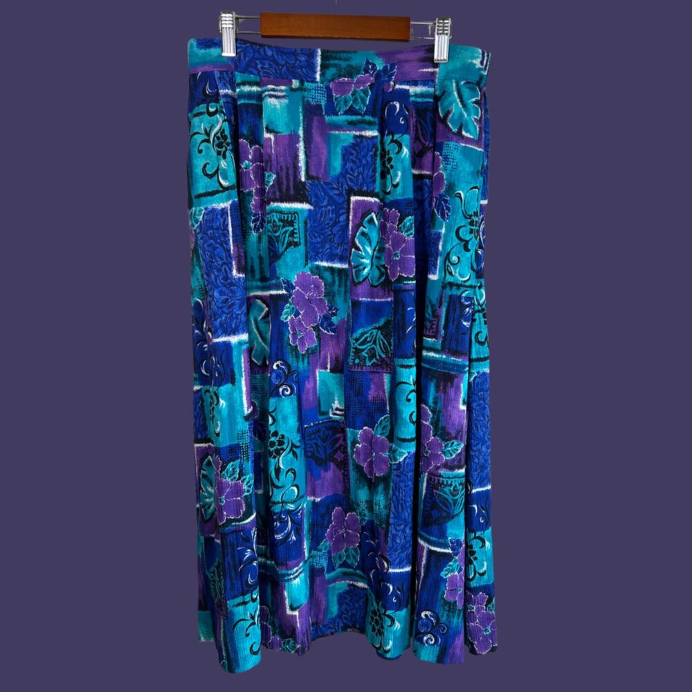 Vintage 90s Jessica Scott Geometric Pattern Funky Maxi Skirt